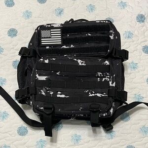 Tactical Black and White mini backpack